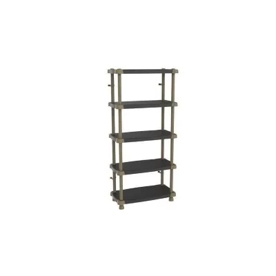PLASTIKEN  &Eacute;tagere haute 88 cm - 5 plateaux bi-couleur - Noir et Taupe