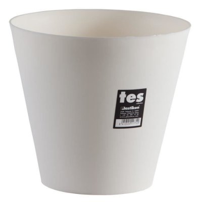 PLASTIKEN  pot de fleurs c&ocirc;ne tes - 22 cm - blanc PLA8412524117720
