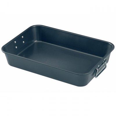 BAUMALU Plat &agrave; four en acier rev&ecirc;tu 40 x 28 cm avec poign&eacute;es rabattables