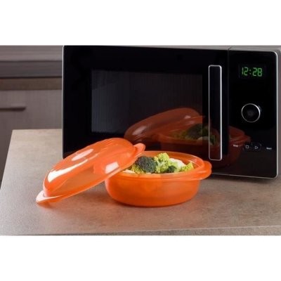 WPRO Plat &agrave; vapeur rond Easycook 1,5litre pour fours micro-ondes
