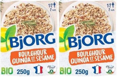 BJORG Plat Cuisin&eacute; Boulghour Quinoa S&eacute;same Bio  - Le Sachet De 250 G