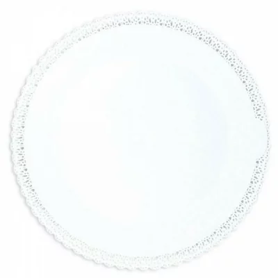SCRAPCOOKING Plat dentelle rond &Oslash; 32 cm - Blanc