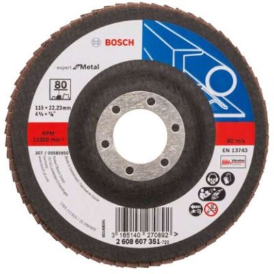 BOSCH Plateau &agrave;&nbsp; Lamelles  (115 Mm, 22,23 Mm, 80) 10 Unit&eacute;s