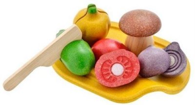 PLANTOYS Plateau de 5 gros l&eacute;gumes en bois