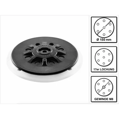 FESTOOL Plateau de pon&ccedil;age mou st-stf D150/MJ2-M8-W-HT - 202458 - 