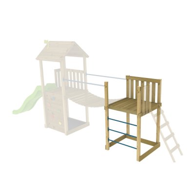 TP TOYS Plateforme 120 cm avec &eacute;chelle &agrave; barreaux en m&eacute;tal pour aire de jeux SKYWOOD en bois FSC&reg;