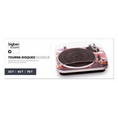 GENERIQUE Platine Tourne Disque  3 Vitesses Motif Grande Bretagne 