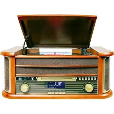  Platine Vinyle Bluetooth Bois - G&eacute;n&eacute;rique