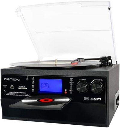 GENERIQUE Platine Vinyle Digitnow! Bluetooth Fonction encodage lecteur CD Noir