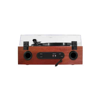 HALTERREGO Platine Vinyle -  - All-in-One - Lecteur CD - Radio FM - Bluetooth - Tan