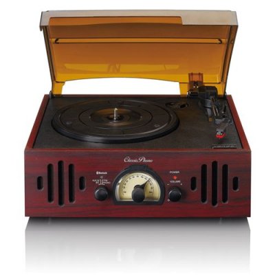 LENCO Platine vinyle r&eacute;tro avec haut parleurs int&eacute;gr&eacute;s noyer 