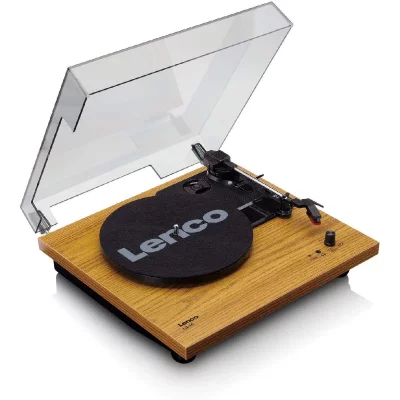 LENCO Platine Vinyle tourne disque 33,45 tr-min avec Haut-parleurs int&eacute;gr&eacute;s marron