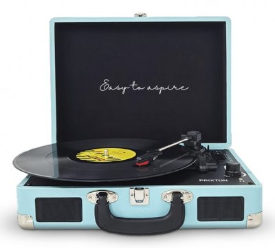 PRIXTON Platine Vinyle VC400 - Tourne-disque - Bluetooth - Bleu - Bleu
