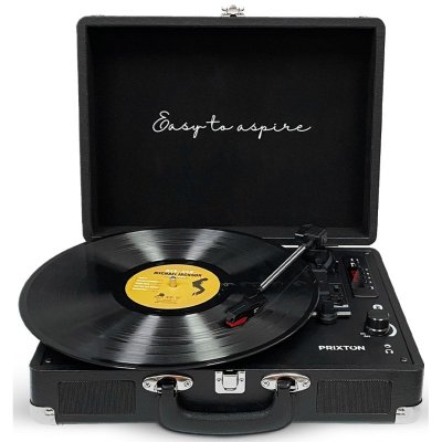 PRIXTON Platine Vinyle VC400 - Tourne-disque - Bluetooth - Noir - Noir