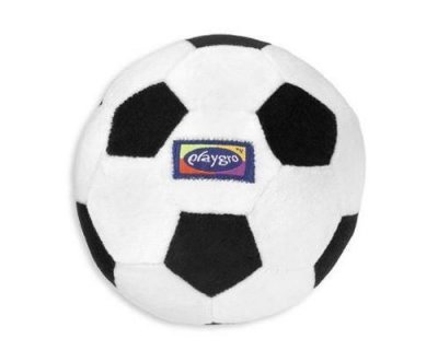 PLAYGRO  Mon Premier Football En Peluche Avec Bell (Noir Et Blanc)