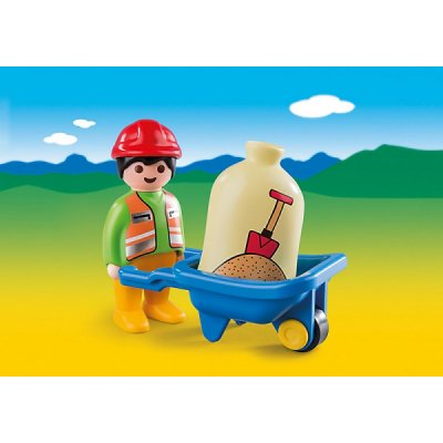 Playmobil 1.2.3 6961 Ouvrier avec brouette 