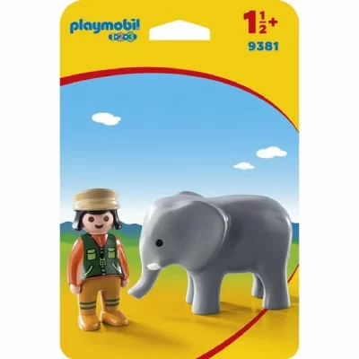 Playmobil 1.2.3 - Soigneuse &eacute;l&eacute;phanteau - 9381