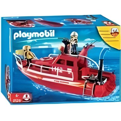 PLAYMOBIL 3128 Pompiers - Bateau des sauveteurs pompiers