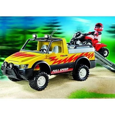 Playmobil 4228 Pickup et quad de course rouge 