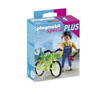 PLAYMOBIL 4791 Bricoleur avec mat&eacute;riel et v&eacute;lo