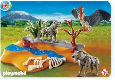 Playmobil 4829 : Couple de hy&egrave;nes et vautour Playmobil