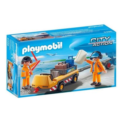 PLAYMOBIL 5396 - City Action - Agents avec Tracteur &agrave; Bagages