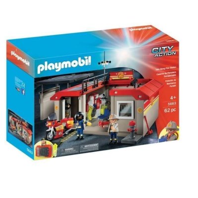 PLAYMOBIL - 5663 - City Action - Caserne de Pompiers Transportable