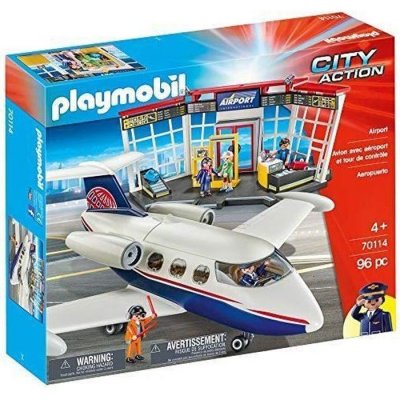 PLAYMOBIL 70114 - City Action Avion avec aeroport et tour de contr&ocirc;le