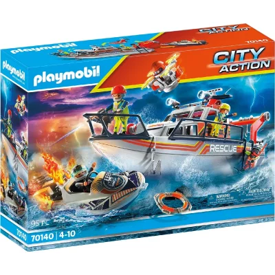 Playmobil 70140&nbsp;Bateau g&eacute;n&eacute;ral des sauveteurs en mer -
