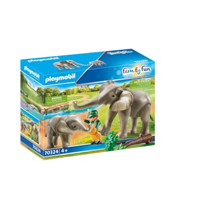 Playmobil 70324 - El&eacute;phants et soigneur