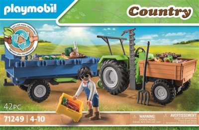PLAYMOBIL - 71249 - Country La Ferme - Tracteur avec remorque