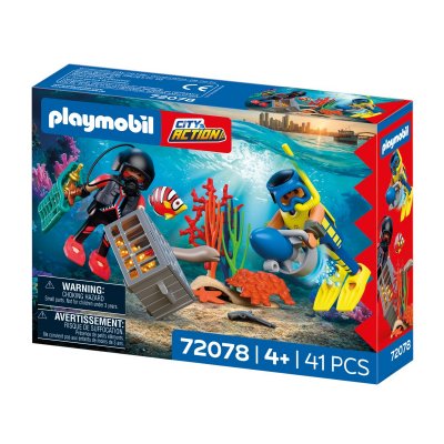 Playmobil 72078 Playset City Action Plongeurs et Tr&eacute;sor 41 pi&egrave;ces