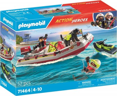 Playmobil Action Heroes 71464 Bateau de pompier et scooter des mers