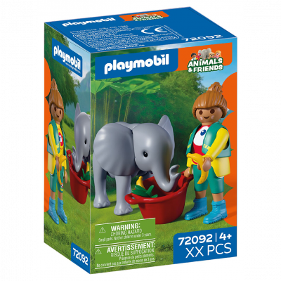 Playmobil Animaux et amis 72092 - Zoo : b&eacute;b&eacute; &eacute;l&eacute;phant et soigneuse