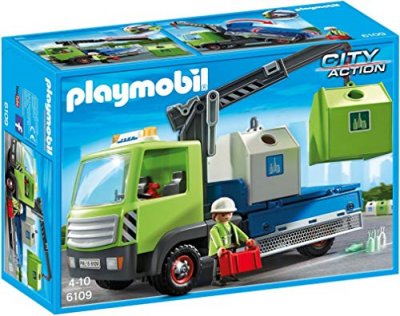 Playmobil City Action 6109 Camion avec grue et conteneurs &agrave; verre