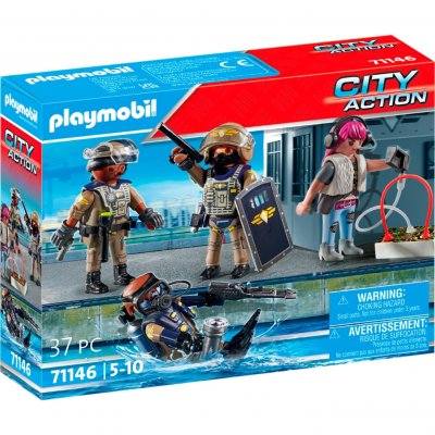 Playmobil City Action 71146 Equipe forces sp&eacute;ciales avec bandit