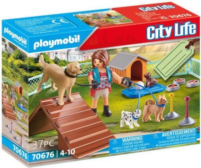 Playmobil City Life 70676 Set cadeau Educatrice et chiens 