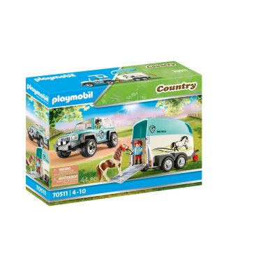 Playmobil Country 70511 Voiture avec remorque pour poney 