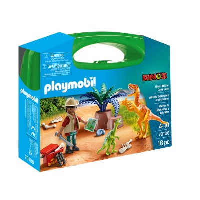 PLAYMOBIL Dinos - Enqu&ecirc;teur et affaire Dino, Jouets de construction