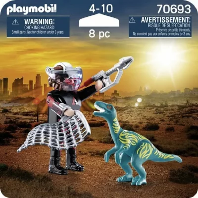 Playmobil Duo 70693 Braconnier et V&eacute;lociraptor 