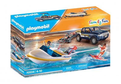 PLAYMOBIL Family Fun 70534 V&eacute;hicule tout-terrain et bateau