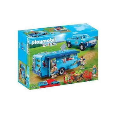 Playmobil Family Fun 9502 - Famille Avec Voiture Et Caravane