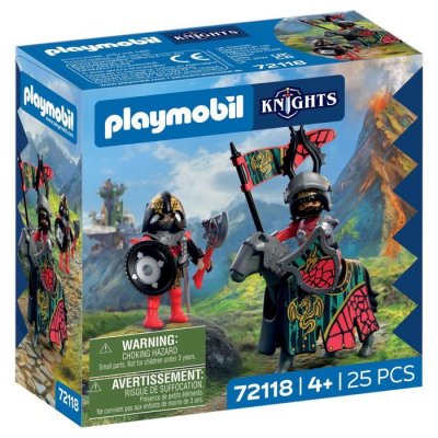 PLAYMOBIL Knights 72118 Chevalier Dragon - Ensemble 25 pi&egrave;ces - Chevauch&eacute; armur&eacute;