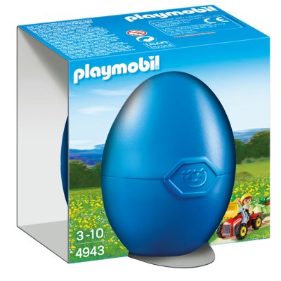 Playmobil Les Oeufs De P&acirc;ques 4943 - Enfant Avec Tracteur Et Remorque