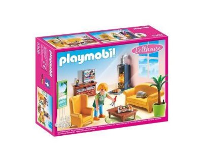 PLAYMOBIL Salon avec po&ecirc;le &agrave; bois - 5308