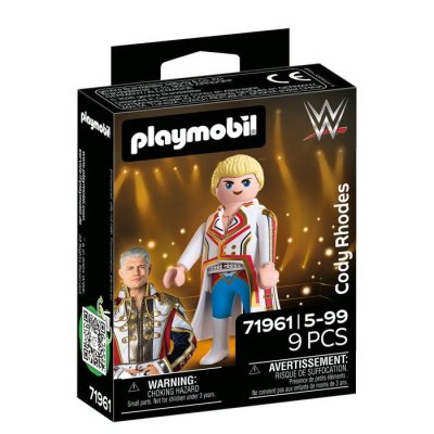 Playmobil Wwe Cody Rhodes 71961 Figurine 9 Pi&egrave;ces Tenue De Lutte Avec Socle
