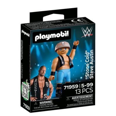 PLAYMOBIL WWE Stone Cold Steve Austin 71959 - Figurine 13 pi&egrave;ces
