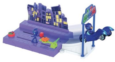 MAJORETTE Playset Pyjamasques Univers de jeu &eacute;lectronique et un v&eacute;hicule