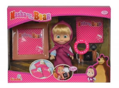 SIMBA Playset  Poup&eacute;e Masha photographe avec accessoires et flash photo