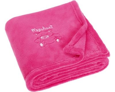 PLAYSHOES  couverture polaire ours 75 x 100 cm rose